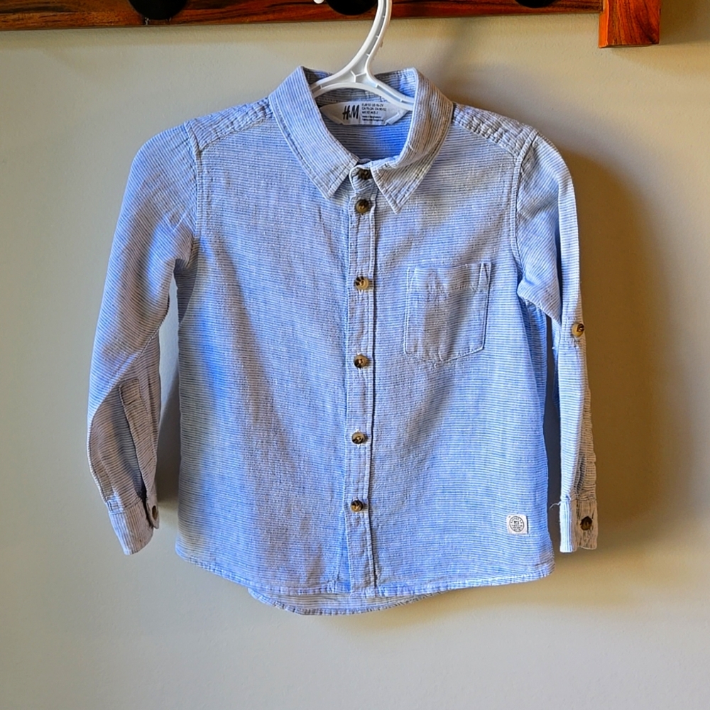 H & M button down with roll tab sleeves
